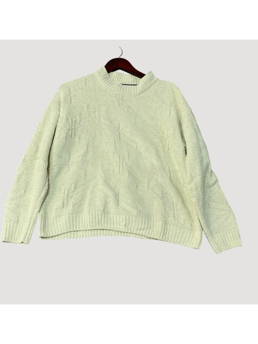 Weatherproof Vintage Women's L Beige Chenille Sweater Metallic Blend